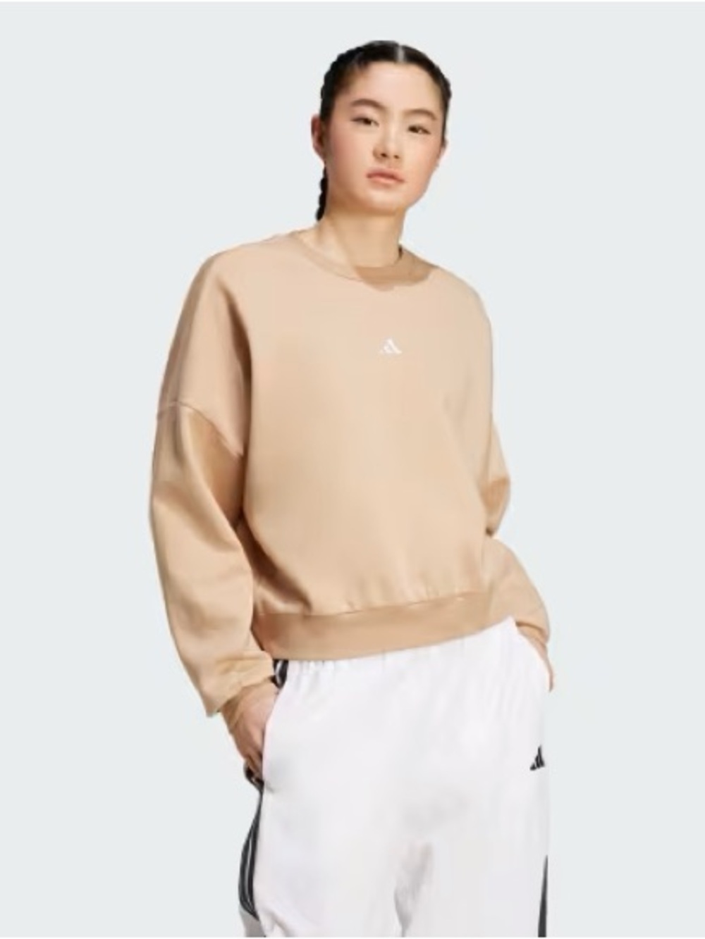 adidas Beige Crewneck Sweatshirt for Women